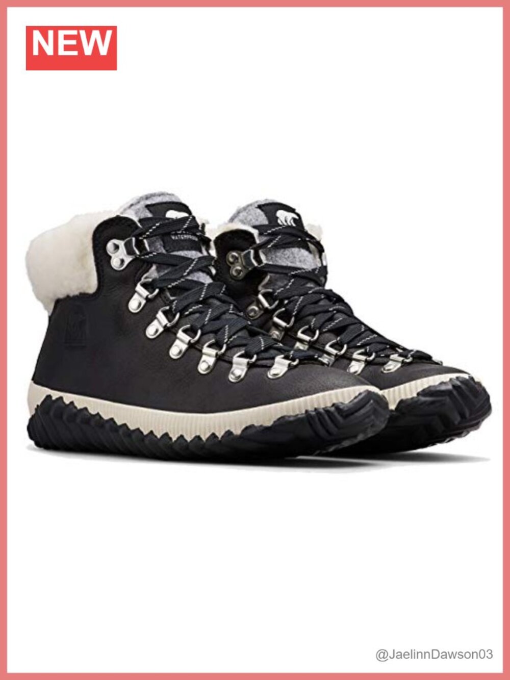Waterproof Suede Ankle Boot Faux Fur Collar Lace-Up Hiking